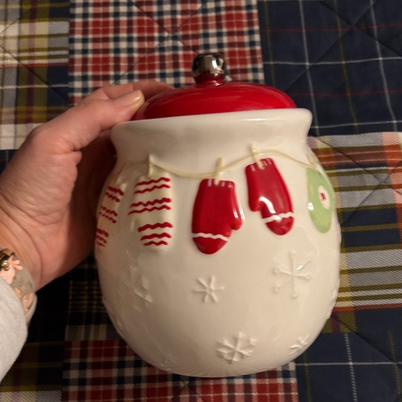 Hallmark Other - Hallmark Red and White Holiday Cookie Jar with Mittens